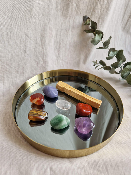 Chakra Kristall Set mit Palo Santo