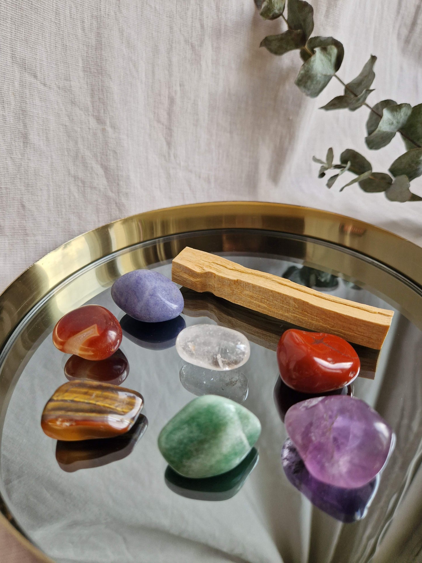 Chakra Kristall Set mit Palo Santo