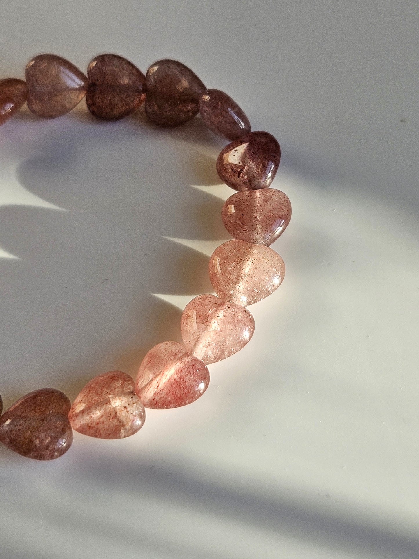Erdbeerquarz Herz Armband